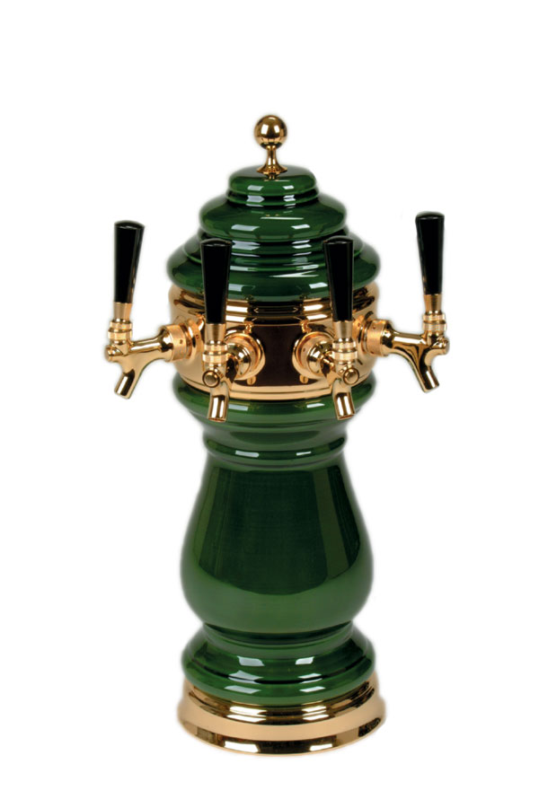 "T" Style Ceramic Tower antique green